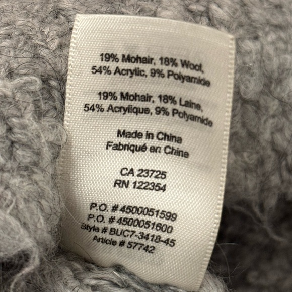 Aritzia Wilfred Free Mohair/Wool Mock Neck Long Sleeve Gray Knit Pullover - Picture 3 of 4